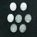 Load image into Gallery viewer, 1,2,3,4,5 Pcs Natural white moonstone oval face Shape Carving, Hand carved fancy shape Gemstone, carved Gemstone jewelry Making,18X14 mm