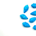 Load image into Gallery viewer, Blue Turquoise Conch Shell Shape Carving, Sea Turquoise Hand Carved Shell Shape Gemstone Beads, 18X10 MM, Loose Shell Gemstone