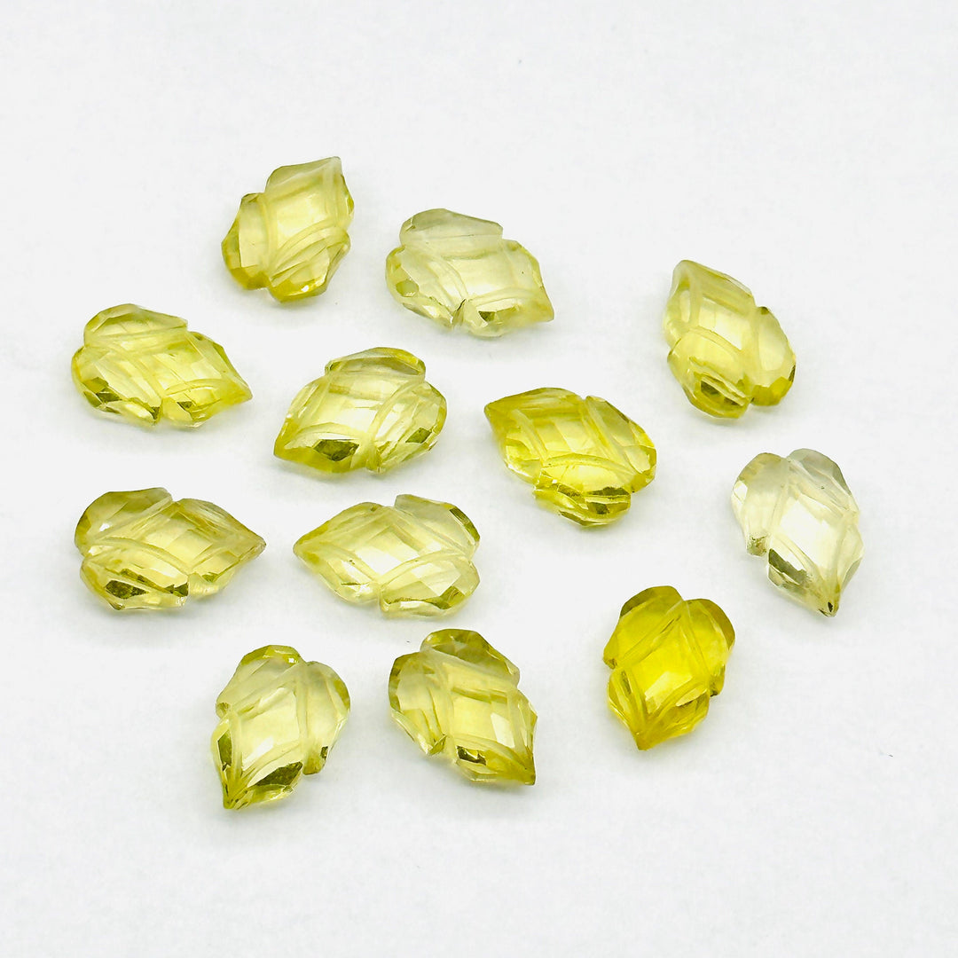 Natural Lemon Quartz Leaf Shape Gemstone Beads, 9X13 MM Leaf Shape Briolette's Beads, Lemon Quartz Faceted Beads For Jewelry & Craft Making