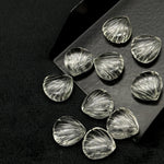 Load image into Gallery viewer, Natural Crystal Quartz Carved Shell Shape Beads, 12 MM Shell Beads, Carved Gemstone, Seashell Charm Gemstone, Hand Carved Shell Charms Beads