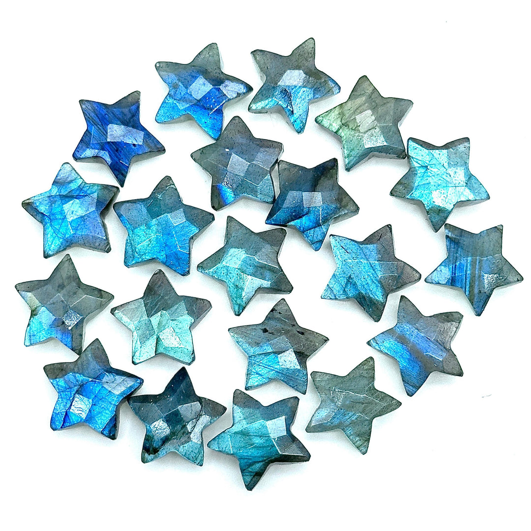 High Flashy Labradorite Star Shape Briolettes, Natural Labradorite Star Gemstone for Jewelry Making, Faceted Labradorite Star Charms, 15 MM