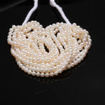 Load image into Gallery viewer, Natural White Smooth Round Pearls, Freshwater Plain Round Pearl Beads, High Luster Pearl for Necklace Making, 4-4.5 MM Pearls, 5 Inch Strand