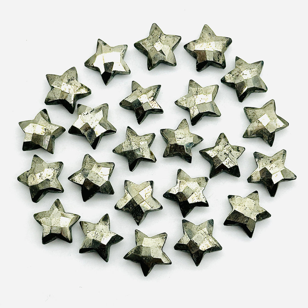 Natural Pyrite Star Shape Briolettes, AAA Pyrite Faceted Star Beads, Wholesale Loose Beads for Jewelry, 12 MM, Star Crystals Beads