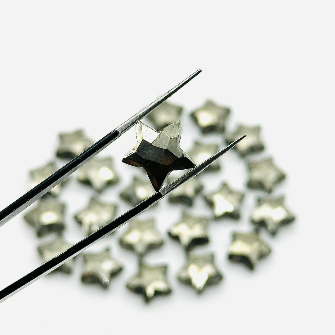 Natural Pyrite Star Shape Briolettes, AAA Pyrite Faceted Star Beads, Wholesale Loose Beads for Jewelry, 12 MM, Star Crystals Beads