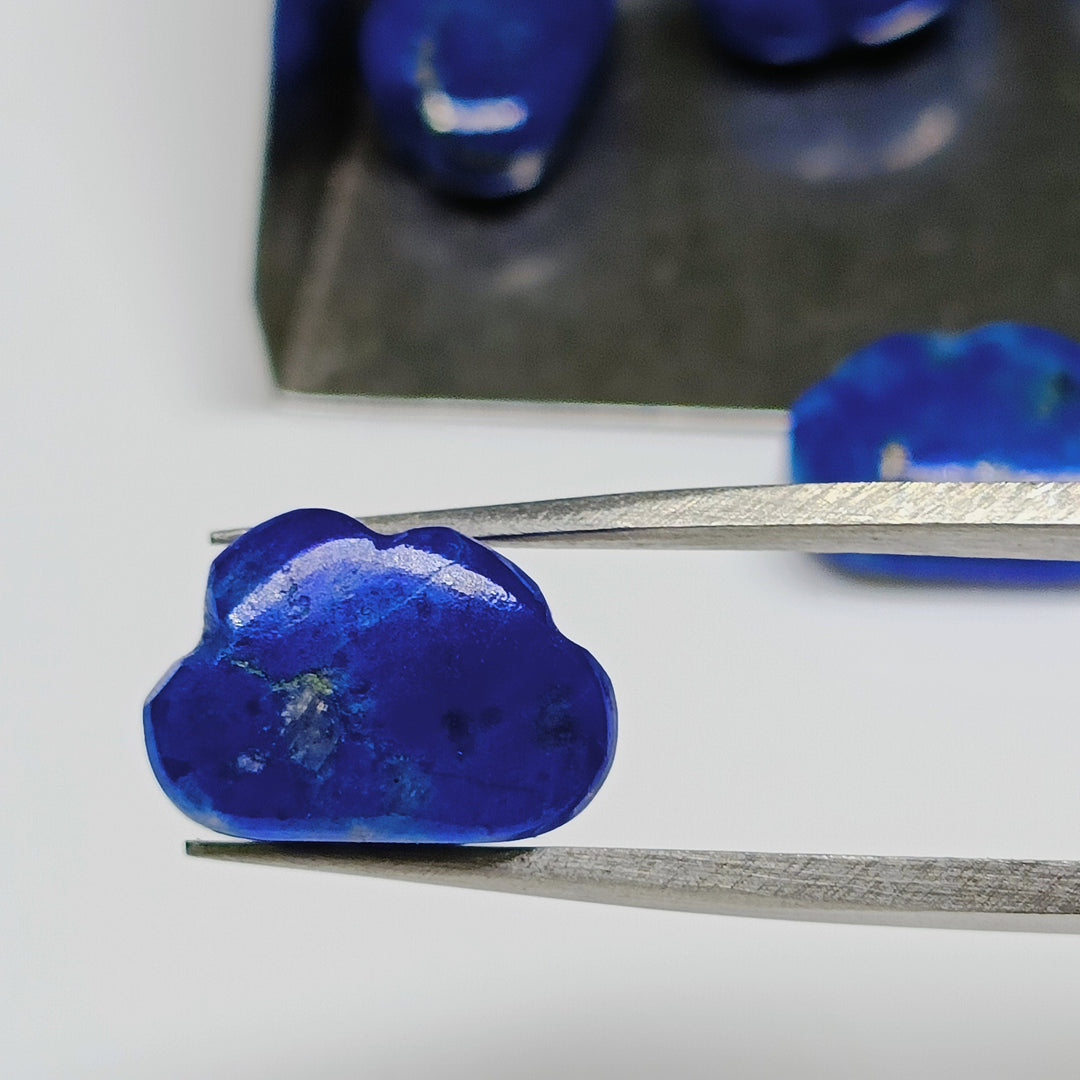 2,3,4,5,6 Pcs  100% Natural Lapis Lazuli Cloud Shape Carved Gemstone  Loose Gemstone, Smooth Carved Gemstone, Gemstone For Jewellery 12X7mm