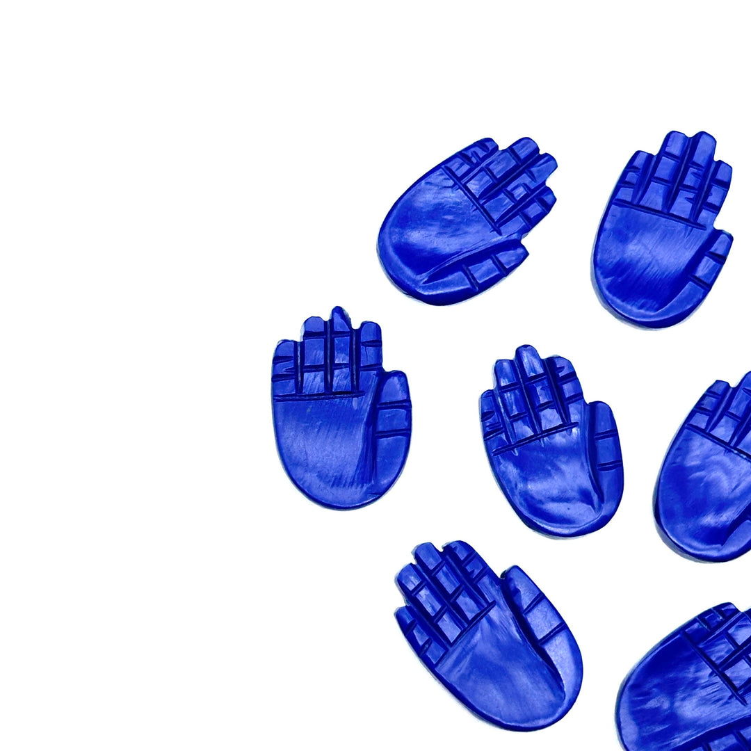 Lapis Lazuli Hamsa Shape Carving Gemstones, 25 MM Palm Shape Gemstone, Healing Power Of Hamsa, Hand Carved Jewelry Making Charms