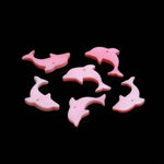 Load image into Gallery viewer, 1 pc AAA Mother of Pearl Dolphin Shape Carving, Pink Pearl Dolphin Shape Beads, Top Drill Fish Charms for Jewelry Making, 23 MM, 1 PC