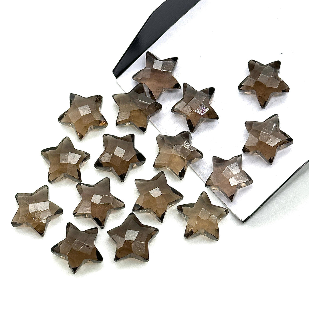 Natural Smokey Quartz Star Shape Briolettes, AAA Brown Quartz Faceted Star Beads, Wholesale Loose Beads for Jewelry, 12 MM, Star Crystals