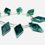 Load image into Gallery viewer, AAA Quality 100% Natural Emerald Fancy Beads Strand, 4 inch Strand, Fancy Shape Gemstone, Gemstone For Jewellery, 20X10 mm