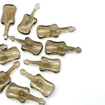Load image into Gallery viewer, Little Guitar Shape Carving Beads, Natural Smokey Quartz Guitar Shape Hand Carved Gemstone, 26 MM, Miniature Guitar Gemstone, Tiny Charms