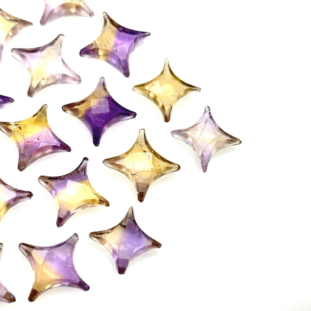 Natural Ametrine Ninja Star Shape Carving Beads, Fancy Star Shape Gemstone Beads, 11X15 MM Jewelry Making Star Shape Briolettes Loose Beads
