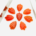 Load image into Gallery viewer, 2,3,4,5 pcs Natural orange chalcedony Hand Carved Leaf Shape, Carved Leaf Shape Gemstone for Jewlery, Leaf Carving 18X12mm