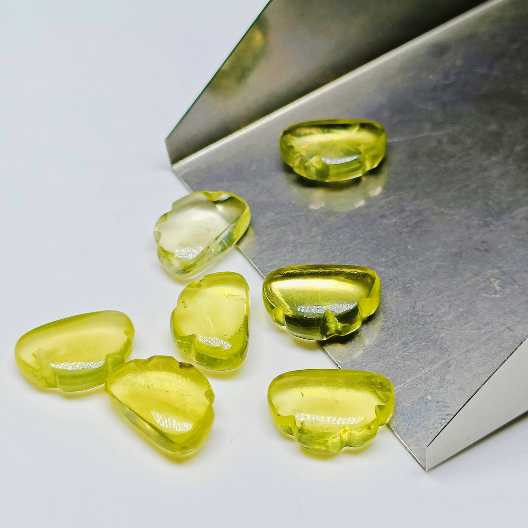 2,3,4,5,6 Pcs 100% Natural Lemon Quartz Cloud Shape Carved Gemstone  Loose Gemstone, smooth Carved Gemstone, Gemstone For Jewellery 12X7mm