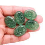 Load image into Gallery viewer, Strawberry Quartz Evil Eye Shape Carving, Green Crystal Evil Eye Hand Carved Gemstone Beads for Jewelry Making, 25 MM Carved Evil Stone