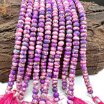 Load image into Gallery viewer, Purple Pink Copper Turquoise Beads, Copper Turquoise Faceted Rondelle Beads, 8-10 mm, 4 Inch Line, Wholesale Beads, Jewelry Making Beads