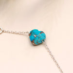Load image into Gallery viewer, AAA Copper Turquoise Heart Beads Bracelet, Turquoise Heart Beads Bracelet, Women's Gift Chain Bracelet, 925 Silver Bracelet/Anklets