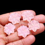 Load image into Gallery viewer, Pink Chalcedony Flower Shape Gemstone, Flower Shape Carving, Hand Carved Flower, 18 MM, Floral Carved Beads for Jewelry