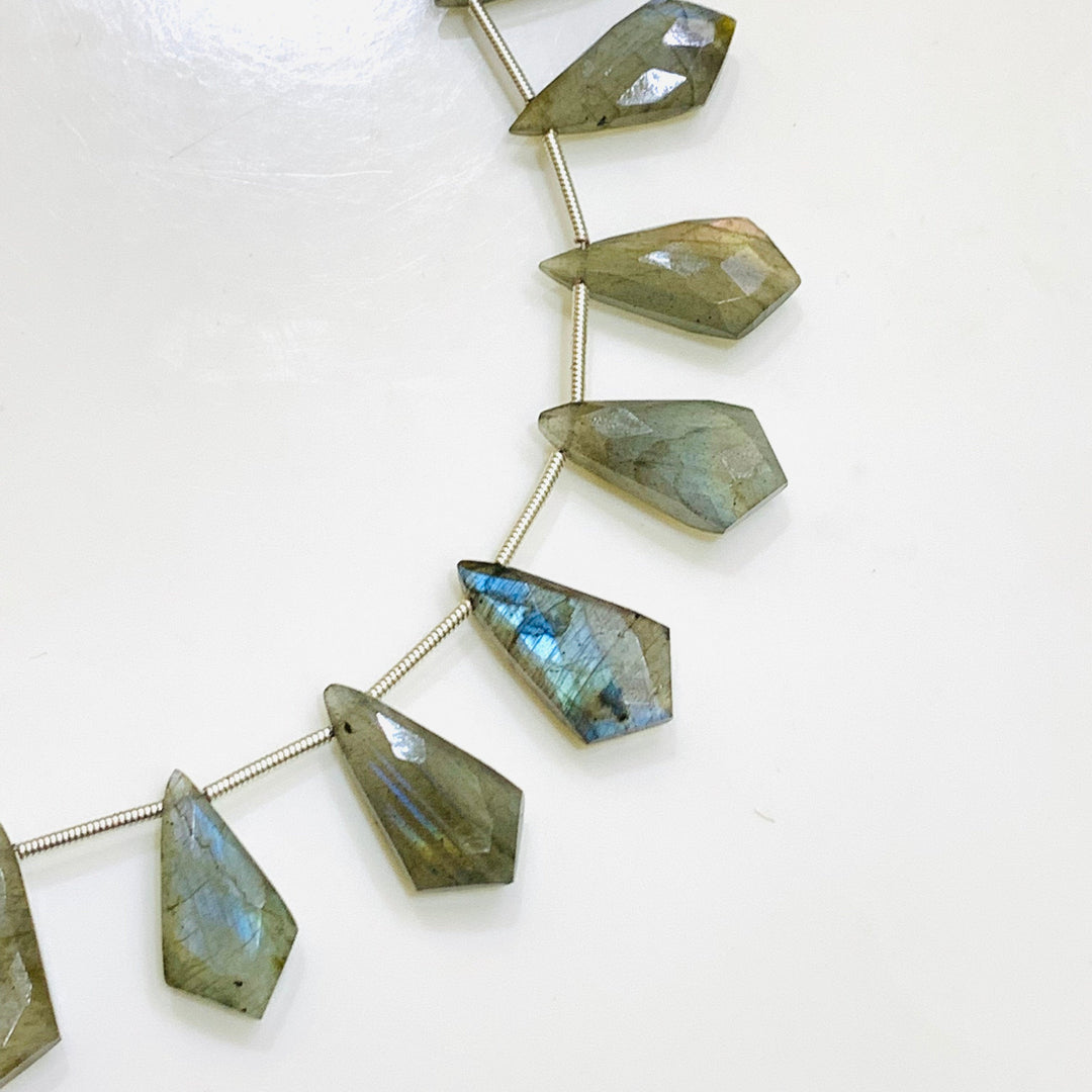 AAA Quality 100% Natural Labradorite Faceted Fancy Shape Beads, 7" inch strand, Labradorite Faceted Fancy Shape Gemstone for jewelry 19X10mm