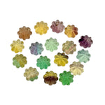 Load image into Gallery viewer, Carved Multi Fluorite Beads: Rainbow Pumpkin Gemstone, 6x8 mm