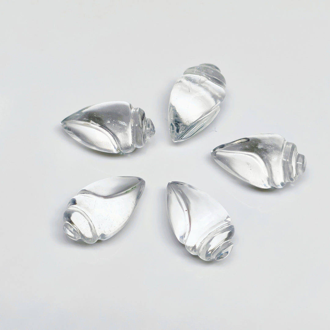 2,3,4,5,6 pcs 100% Natural Crystal Quartz Conch/Snail Shell Shape Carved Gemstone, Handmade Rare Gemstone Carving Shell Shape Item 18X10 mm