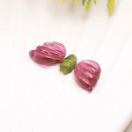 Load image into Gallery viewer, Pink Tourmaline Butterfly Stone: Carved Gemstone Healing Crystals (13-8 MM, 3 Stones)