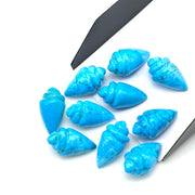 Blue Turquoise Conch Shell Shape Carving, Sea Turquoise Hand Carved Shell Shape Gemstone Beads, 18X10 MM, Loose Shell Gemstone