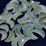 Load image into Gallery viewer, 2,3,4,5,6 Pcs Natural White Moonstone Moon Shape Briolettes, Hand Carved Moon Briolettes, Moon Shape Gemstone, Carved Briolettes, 17mm