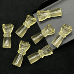 Load image into Gallery viewer, Natural Lemon Quartz Hand Shape Carving, Lemon Quartz Punch Shape Stone, 27 MM Loose Hand Fist Charm For Jewelry Making, Hamsa Charms