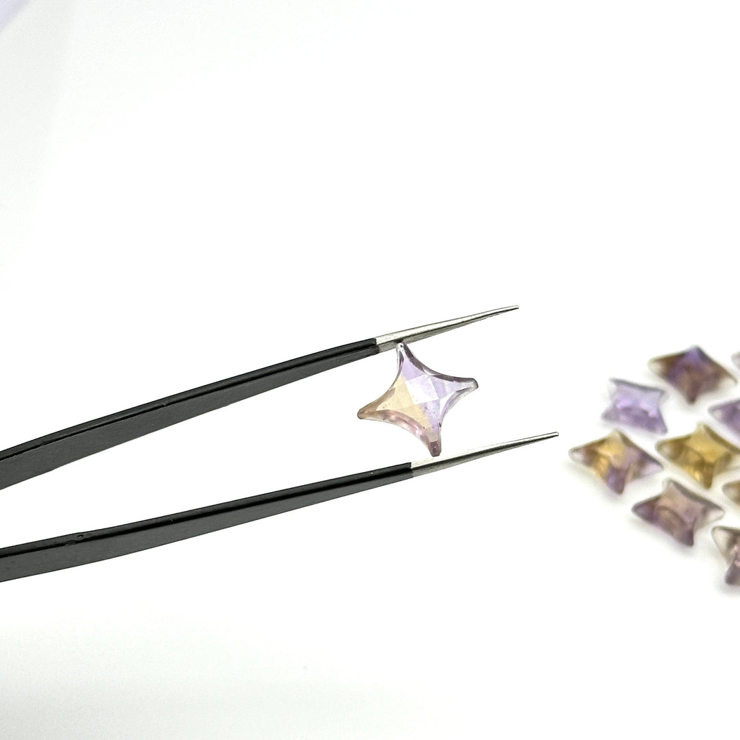 Natural Ametrine Ninja Star Shape Carving Beads, Fancy Star Shape Gemstone Beads, 11X15 MM Jewelry Making Star Shape Briolettes Loose Beads