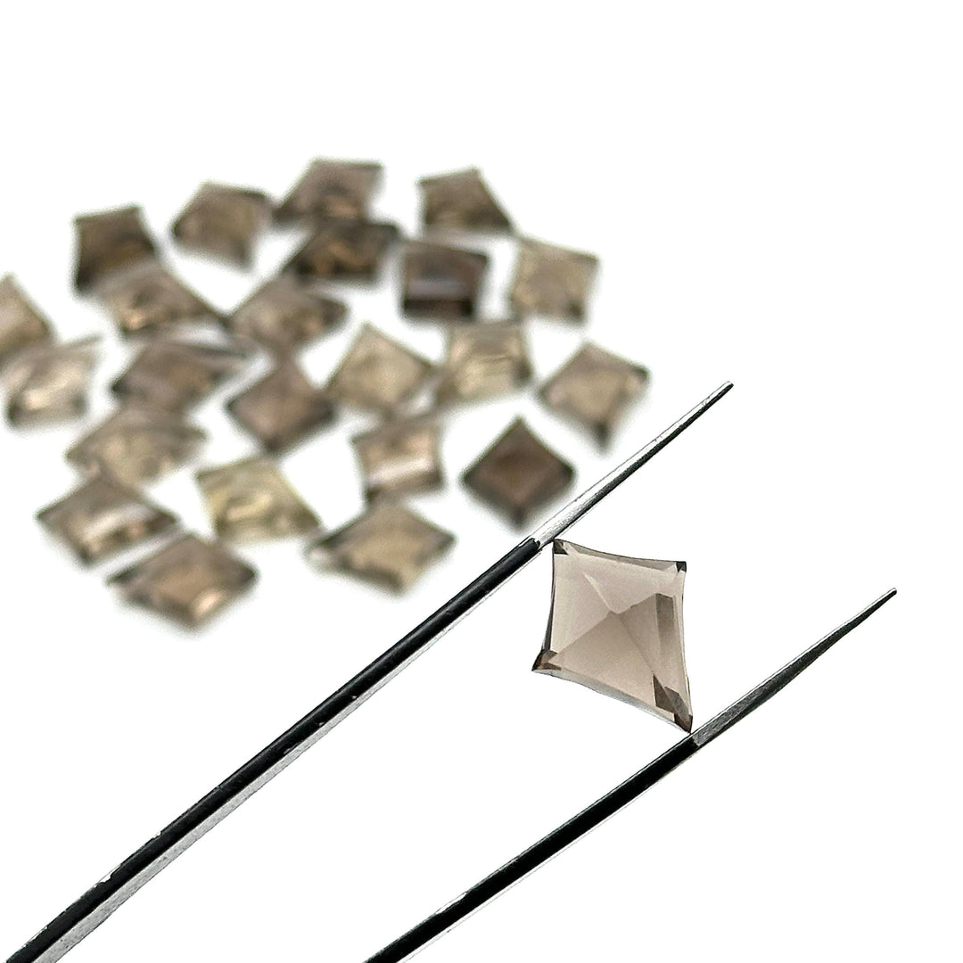 Smoky Quartz Kite Shape Gemstone Beads, Hand Carved Faceted Kite Shape Beads, Kite Shape Charms for Jewelry Making, 16 MM Gemstone Carvings