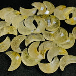 Load image into Gallery viewer, Natural Golden Rutile Faceted Carved Moon Shape Briolette's, AAA Golden Rutile Crescent Moon Shape Beads for Jewelry Making, 17 MM