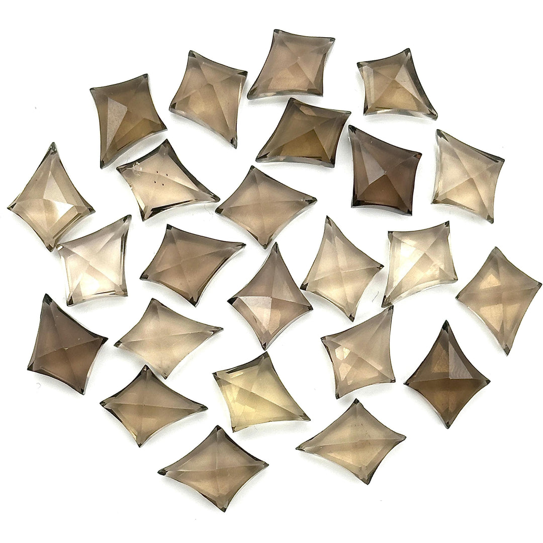 Smoky Quartz Kite Shape Gemstone Beads, Hand Carved Faceted Kite Shape Beads, Kite Shape Charms for Jewelry Making, 16 MM Gemstone Carvings
