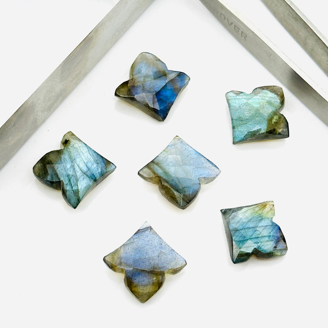 2,3,4,5,6 Pcs 100% Natural Labradorite fancy Shape Jewlery Making Loose Gemstone, faceted Gemstone, Gemstone for Jewlery 11X12mm.
