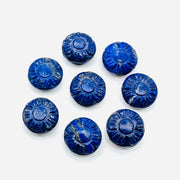 2,3,4,5 pcs 100% Natural Lapis Lazuli Fancy Shape Carved Gemstone, Loose Gemstone, coin Shape Gemstone For Jewlery, Carved Gemstone 11 mm