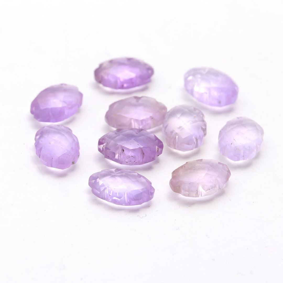 Pink Amethyst Clouds Shape Beads, Natural Amethyst Faceted Cloud Beads, Carved Amethyst Cloud Charms, 12 MM, Loose Pink Carved Briolettes
