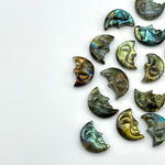 Load image into Gallery viewer, AAA Natural Labradorite Moon Face, Flashy Labradorite Carvings, 18X13 MM, Jewelry Making Carving Gemstone, Carved Face Crystal, Face Charm