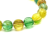 Natural Multi Fluorite Carved Melon Shape Beads, AAA Fluorite Pumpkin Shape Gemstone, Necklace Making Loose Melon Beads, 12 MM, Melon Stones