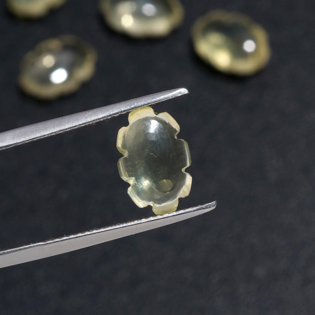 Lemon Quartz Clouds Shape Beads, Natural Lemon Quarz Smooth Cloud Shape Gemstone Beads, Hand Carved Charms, 12 MM, Loose Carved Briolettes