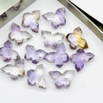 Load image into Gallery viewer, 2,3,4,5 pcs Purple Amethyst Butterfly Shape Gemstone Beads, Handmade Butterfly Shape Carving Beads, Amethyst Fancy Briolettes Beads 14x10 MM