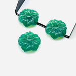 Load image into Gallery viewer, Natural Green Onyx Flower Shape Carved Gemstone, Green Onyx Flower Shape Carving, Gemstone For Jewlery 17 mm, Craft Making Flower Charms