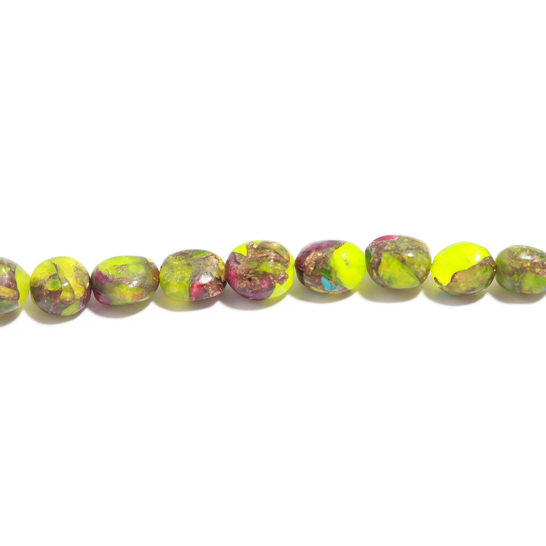 Multi Color Mohave Turquoise Smooth Tumble Shape Beads, Mix Wholesale Loose Gemstone Tumble Beads for Jewelry Making, 8-9 MM