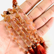 2,3,4,5,6 Pcs 100% Natural Sunstone Leaf Shape  Gemstone Briolettes, Hand Carved Leaf  Briolettes, Carved Briolettes, Gemstone For Jewellery