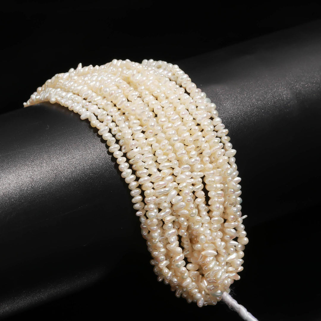 Freshwater Pearl Beads, Uneven Pearl Beads, White Luster Pearl for Jewelry Makings, Wholesale Irregular Pearl, 3-3.5 MM, 5 Inch Strand