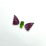 Load image into Gallery viewer, natural tourmaline Butterfly Shape Carving, Hand carved tourmaline Butterfly loose carving, carved butterfly  jewelry Making 22x11mm.