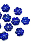Load image into Gallery viewer, Natural Lapis Lazuli Flower Shape Carved Gemstone, Blue Flower Shape Carving, Carved Gemstone For Jewlery 12 mm, Craft Making Flower Charm