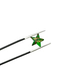 Load image into Gallery viewer, Hand Carved Green Mohave Turquoise Star Beads: 10mm Gemstone Charms