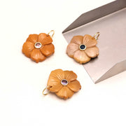 Pretty Yellow Jasper Carved Gemstone Pendant, Flower Necklace for Women's, Birthday Gift for Her, Crystal Carved Necklace Gifts