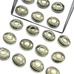 Load image into Gallery viewer, Natural Pyrite Evil Eye Beads, Hand Carved Gemstone Beads, Loose Oval Eye Beads, Pyrite Evil Eye Charm Beads, Loose Carving Beads 10X12 MM