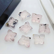 Hand Carved Dotted Quartz Butterfly Beads: Gemstone Jewelry Making (13X9-14X10 MM)
