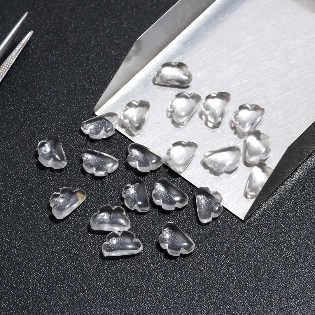 AAA Crystal Quartz Clouds Shape Beads, Natural Crystal Quarz Smooth Cloud Shape Beads, Carved Cloud Charms, 12 MM, Loose Carved Briolettes